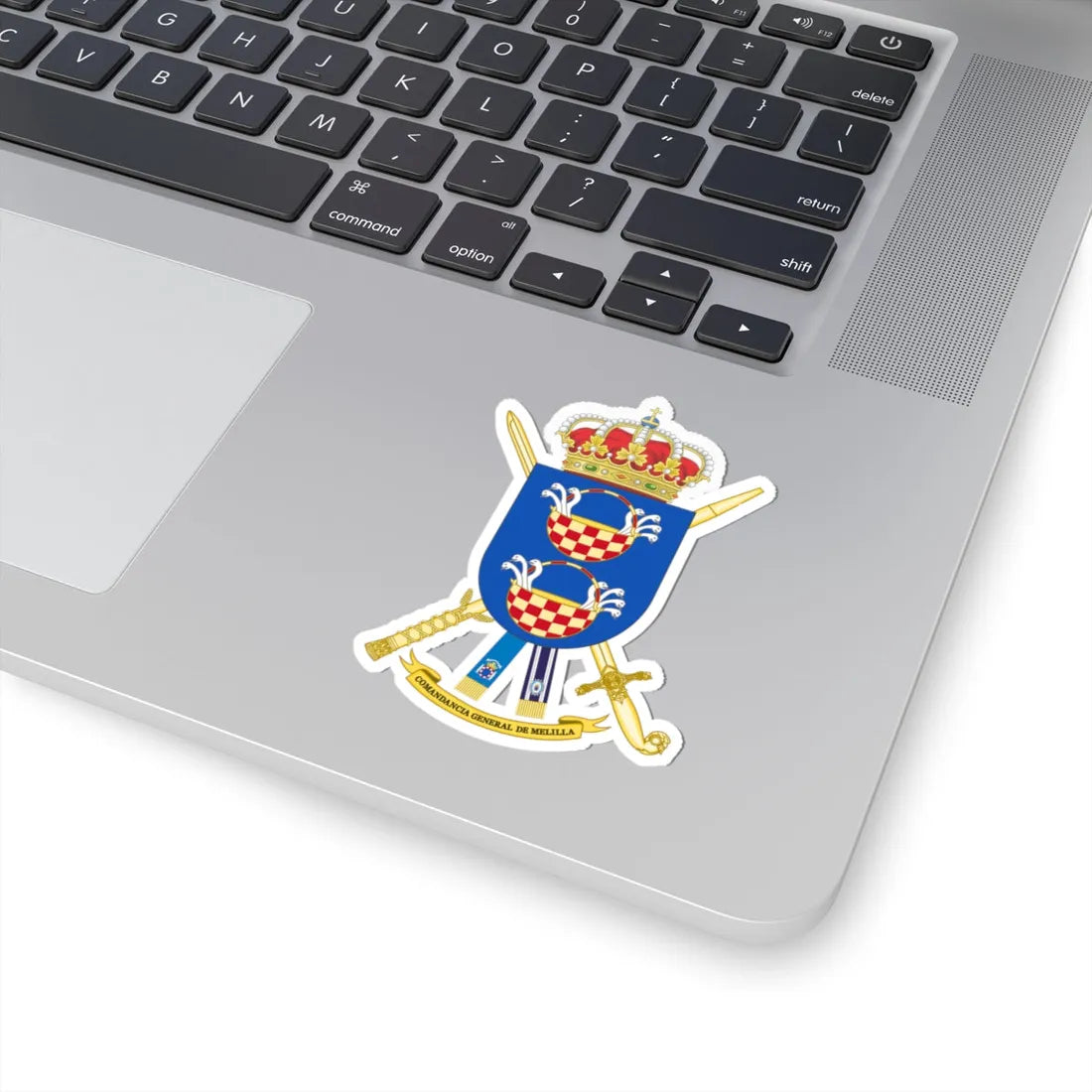 Coat of Arms of Melilla General Command (Spain) (Coat of Arms) STICKER Vinyl Kiss-Cut Decal - The Sticker Space