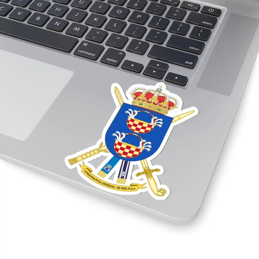 Coat of Arms of Melilla General Command (Spain) (Coat of Arms) STICKER Vinyl Kiss-Cut Decal - The Sticker Space