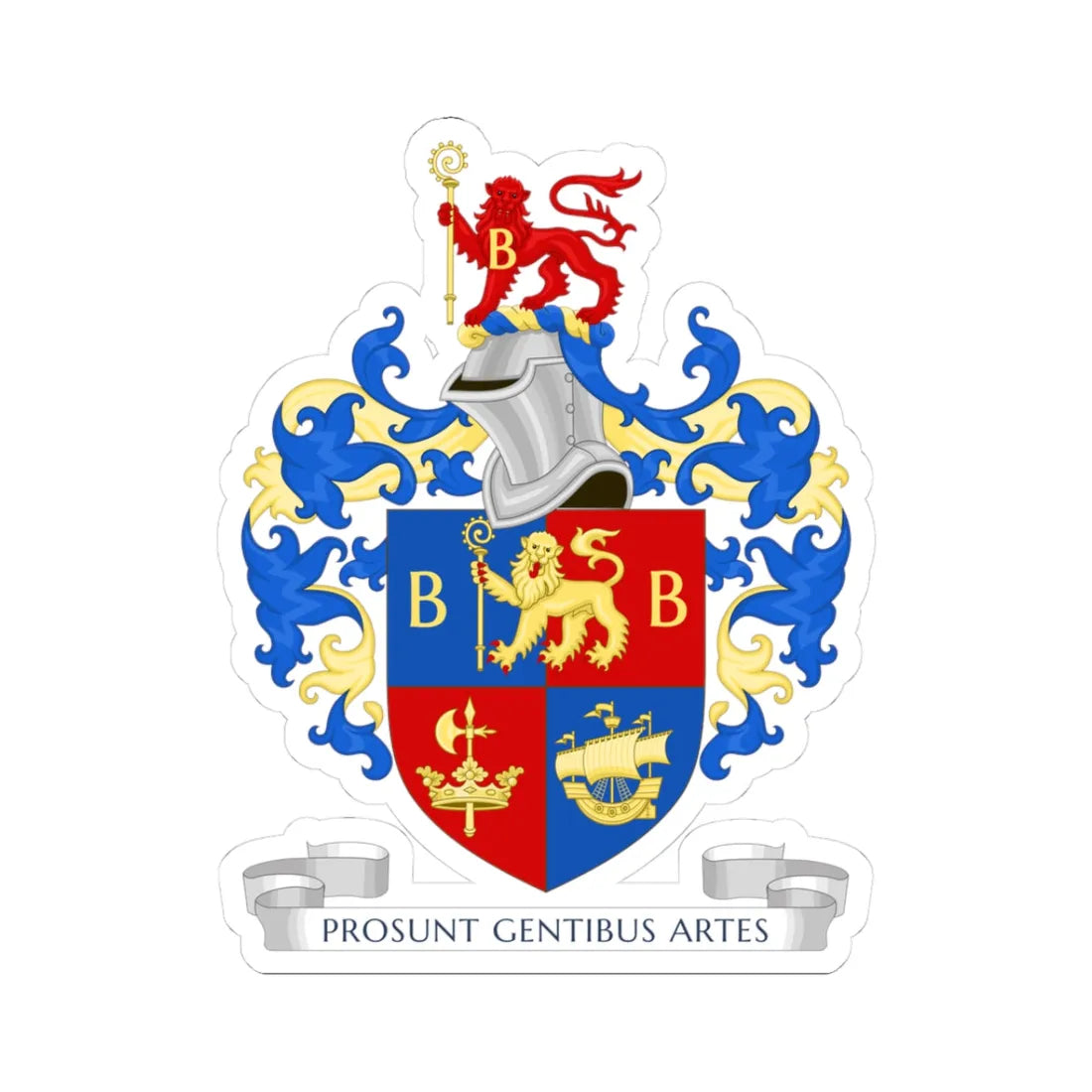 Coat of arms of Metropolitan Borough of Bermondsey (England) (Coat of Arms) STICKER Vinyl Kiss-Cut Decal 3 Inch White - The Sticker Space