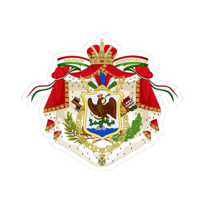 Coat of arms of Mexico 1821-1823 (Mexico) (Coat of Arms) STICKER Vinyl Kiss-Cut Decal 3 Inch White - The Sticker Space