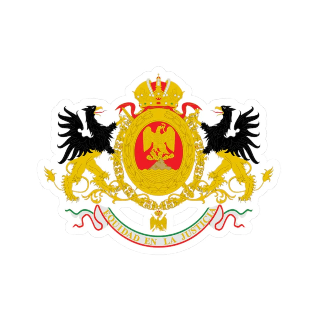 Coat of arms of Mexico 1864-1867 2 (Mexico) (Coat of Arms) STICKER Vinyl Kiss-Cut Decal - The Sticker Space