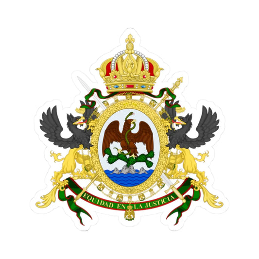 Coat of arms of Mexico 1864-1867 (Mexico) (Coat of Arms) STICKER Vinyl Kiss-Cut Decal 2 Inch White - The Sticker Space