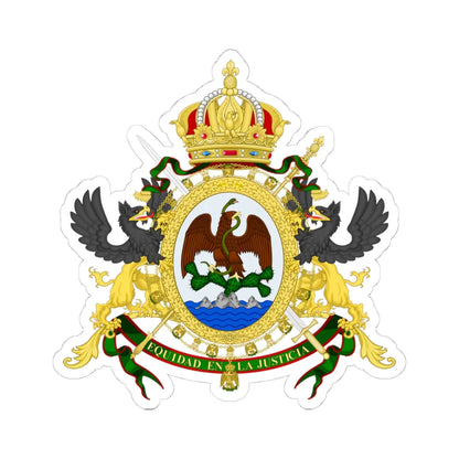 Coat of arms of Mexico 1864-1867 (Mexico) (Coat of Arms) STICKER Vinyl Kiss-Cut Decal 4 Inch White - The Sticker Space