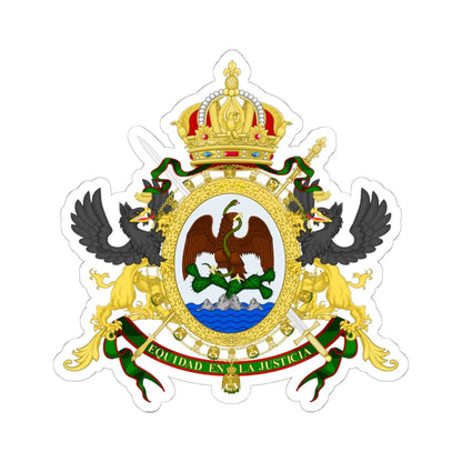 Coat of arms of Mexico 1864-1867 (Mexico) (Coat of Arms) STICKER Vinyl Kiss-Cut Decal 6 Inch White - The Sticker Space