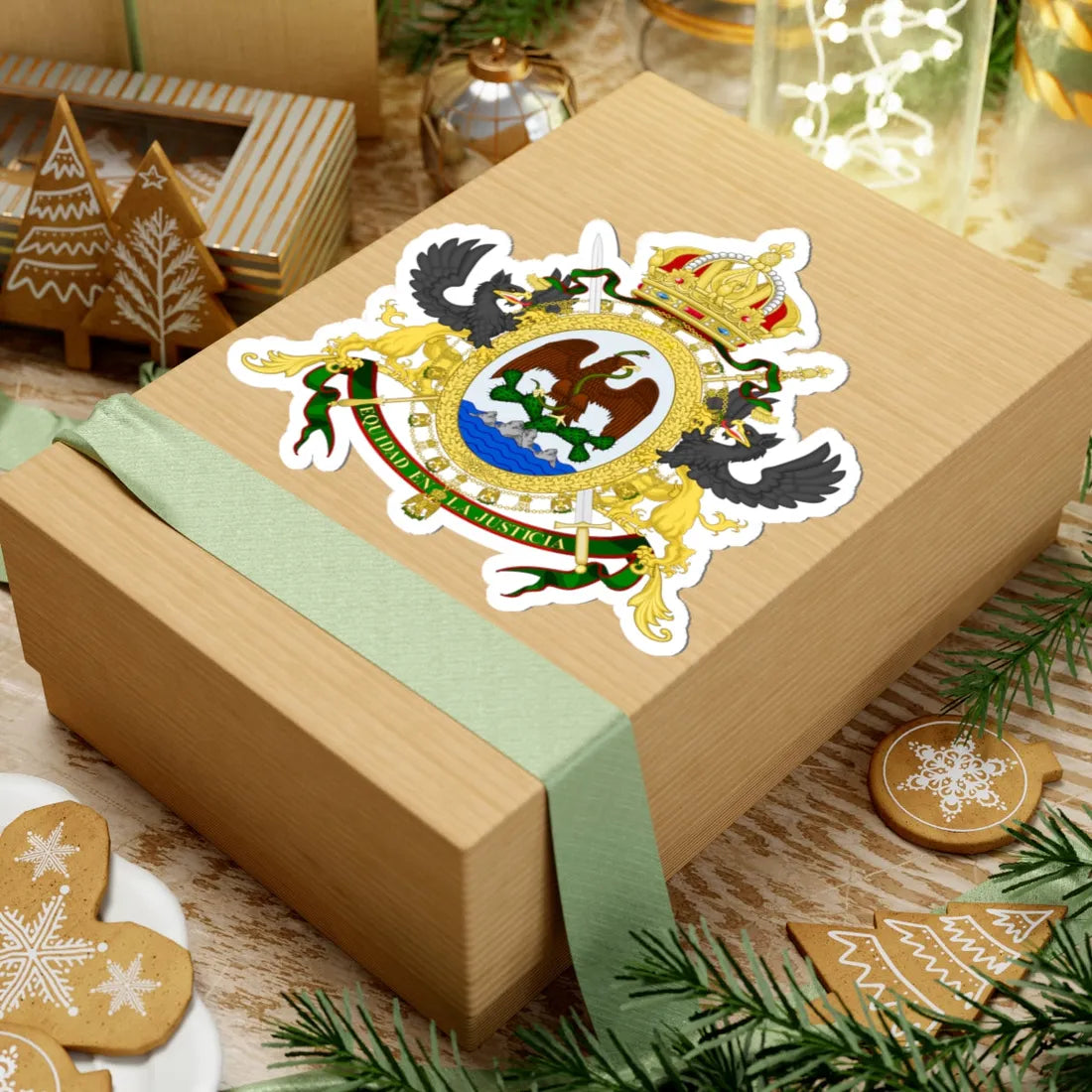 Coat of arms of Mexico 1864-1867 (Mexico) (Coat of Arms) STICKER Vinyl Kiss-Cut Decal - The Sticker Space