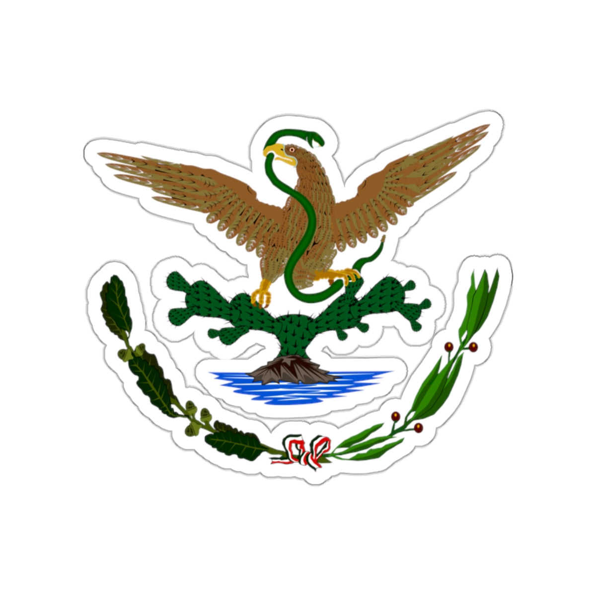 Coat of arms of Mexico (1893–1916) STICKER Vinyl Die-Cut Decal-White-The Sticker Space