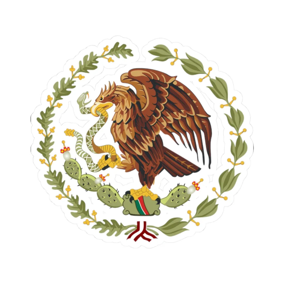 Coat of arms of Mexico 1934-1968 (Mexico) (Coat of Arms) STICKER Vinyl Kiss-Cut Decal 2 Inch White - The Sticker Space