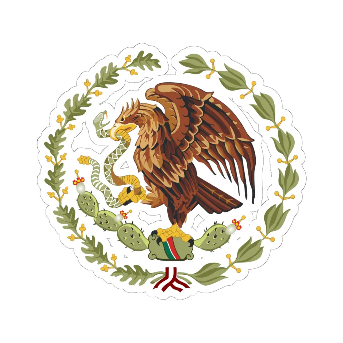 Coat of arms of Mexico 1934-1968 (Mexico) (Coat of Arms) STICKER Vinyl Kiss-Cut Decal 6 Inch White - The Sticker Space