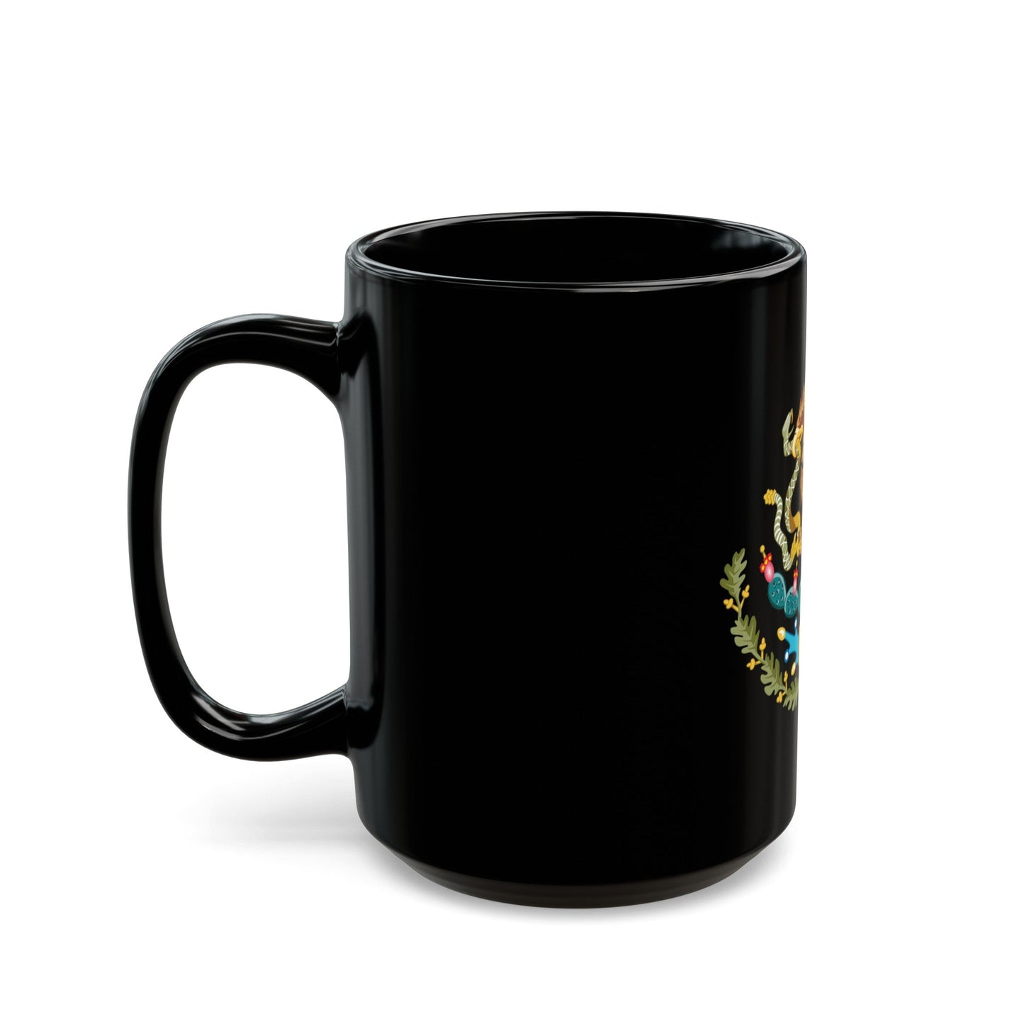 Coat of arms of Mexico - Black Coffee Mug-The Sticker Space