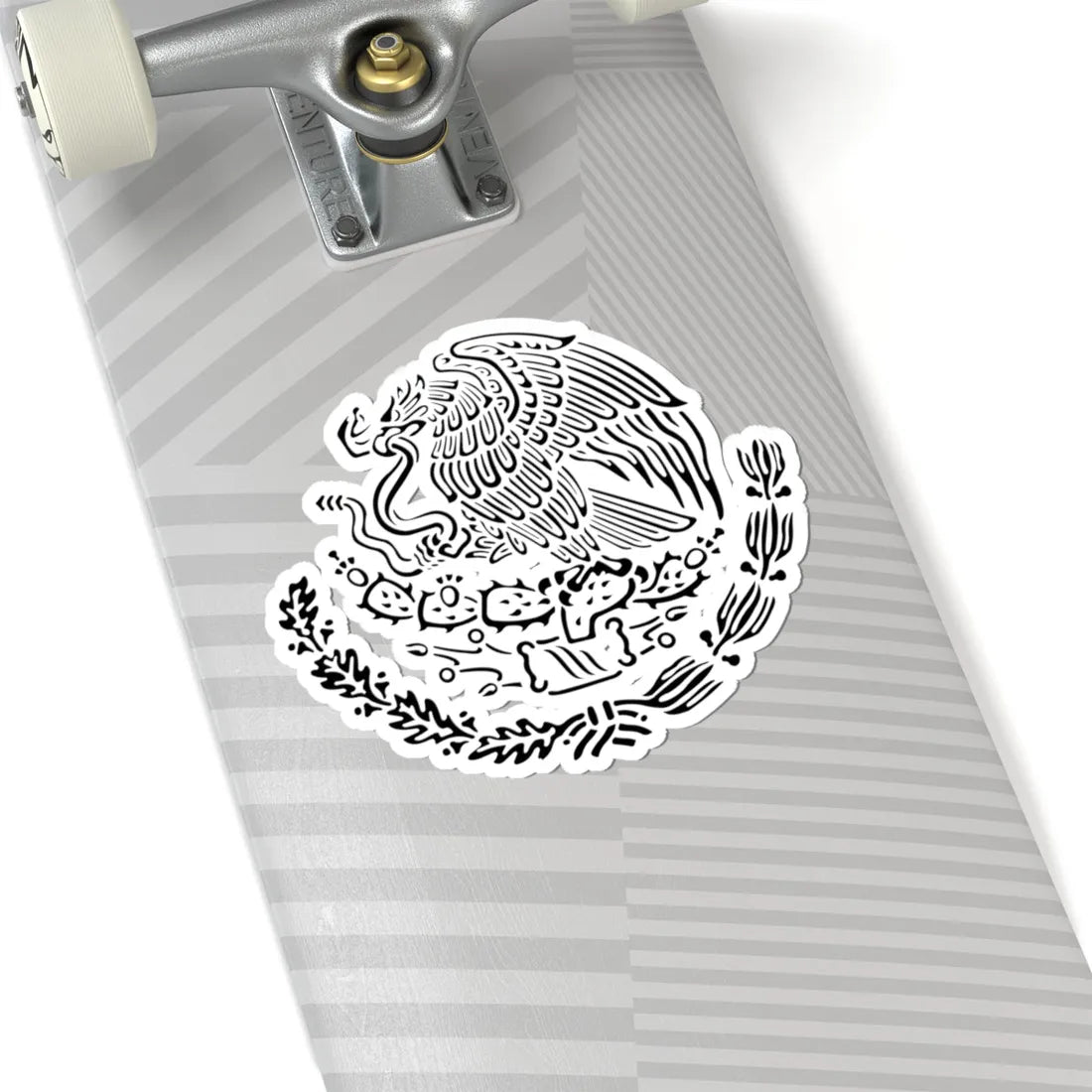 Coat of arms of Mexico black linear (Mexico) (Coat of Arms) STICKER Vinyl Kiss-Cut Decal - The Sticker Space