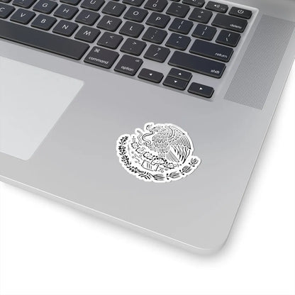 Coat of arms of Mexico black linear (Mexico) (Coat of Arms) STICKER Vinyl Kiss-Cut Decal - The Sticker Space