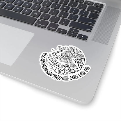 Coat of arms of Mexico black linear (Mexico) (Coat of Arms) STICKER Vinyl Kiss-Cut Decal - The Sticker Space