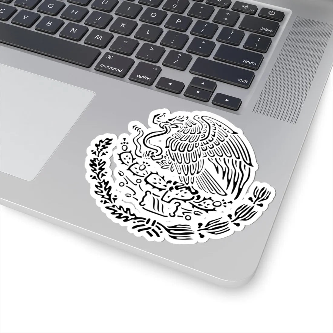 Coat of arms of Mexico black linear (Mexico) (Coat of Arms) STICKER Vinyl Kiss-Cut Decal - The Sticker Space