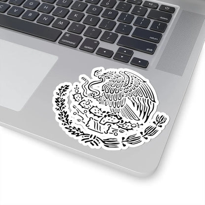 Coat of arms of Mexico black linear (Mexico) (Coat of Arms) STICKER Vinyl Kiss-Cut Decal - The Sticker Space