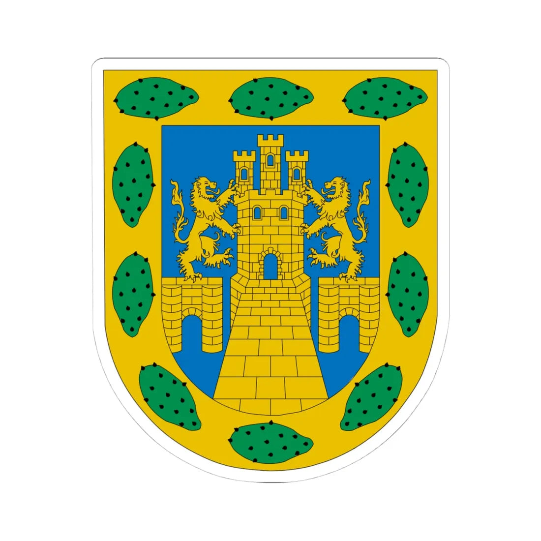 Coat of arms of Mexico City Mexico (Costa Rica) (Coat of Arms) STICKER Vinyl Kiss-Cut Decal 4 Inch White - The Sticker Space