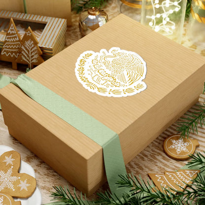 Coat of arms of Mexico golden linear (Mexico) (Coat of Arms) STICKER Vinyl Kiss-Cut Decal - The Sticker Space