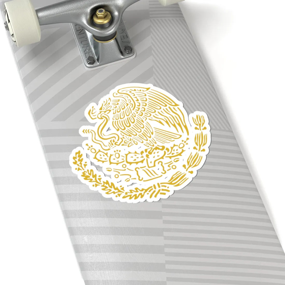Coat of arms of Mexico golden linear (Mexico) (Coat of Arms) STICKER Vinyl Kiss-Cut Decal - The Sticker Space