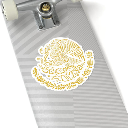 Coat of arms of Mexico golden linear (Mexico) (Coat of Arms) STICKER Vinyl Kiss-Cut Decal - The Sticker Space
