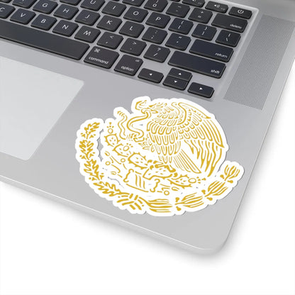 Coat of arms of Mexico golden linear (Mexico) (Coat of Arms) STICKER Vinyl Kiss-Cut Decal - The Sticker Space
