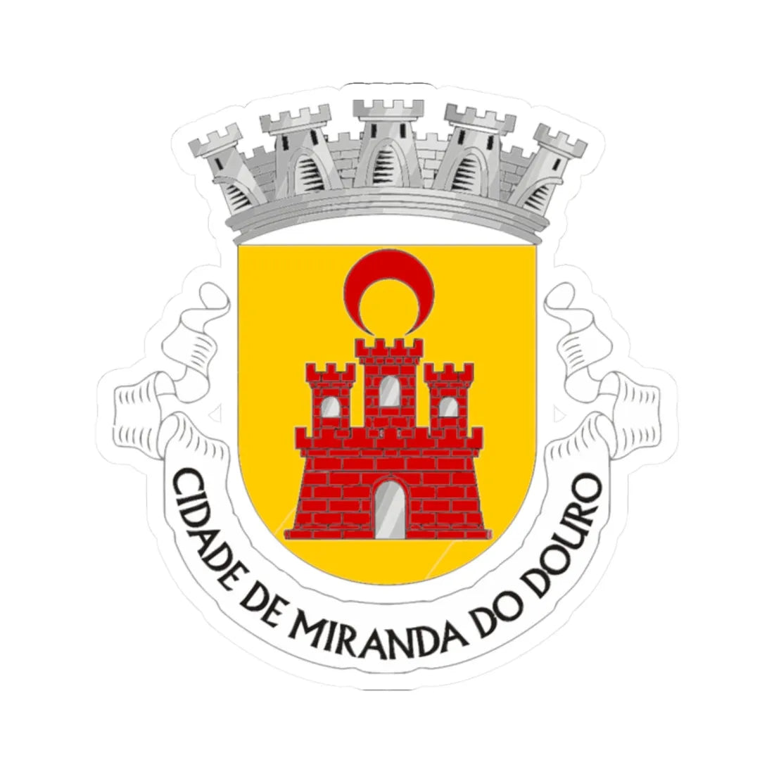 Coat of arms of Miranda do Douro (Iran) (Coat of Arms) STICKER Vinyl Kiss-Cut Decal 2 Inch White - The Sticker Space