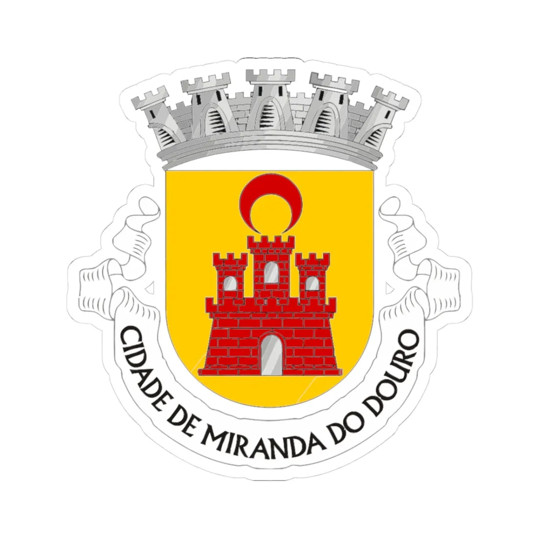 Coat of arms of Miranda do Douro (Iran) (Coat of Arms) STICKER Vinyl Kiss-Cut Decal 3 Inch White - The Sticker Space