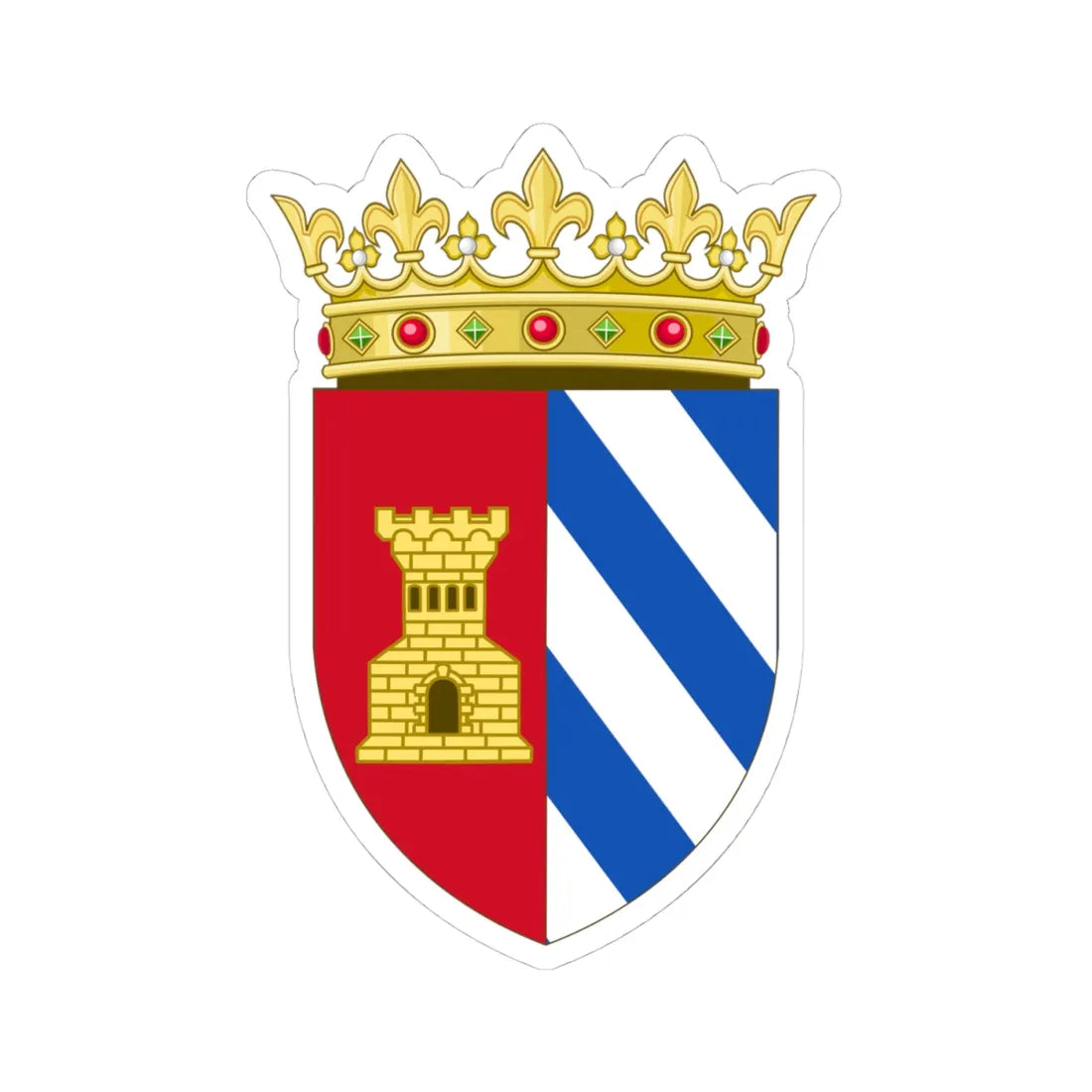 Coat of Arms of Mislata (Spain) (Coat of Arms) STICKER Vinyl Kiss-Cut Decal 4 Inch White - The Sticker Space