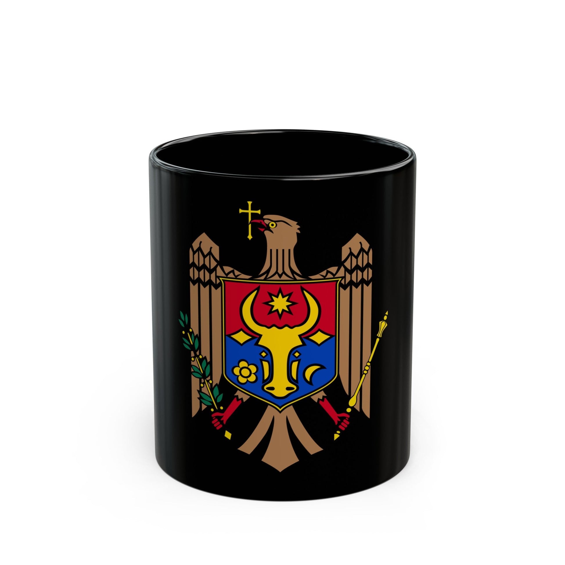 Coat of arms of Moldova - Black Coffee Mug-11oz-The Sticker Space