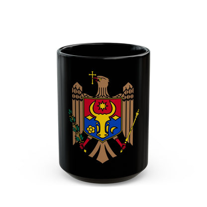 Coat of arms of Moldova - Black Coffee Mug-15oz-The Sticker Space