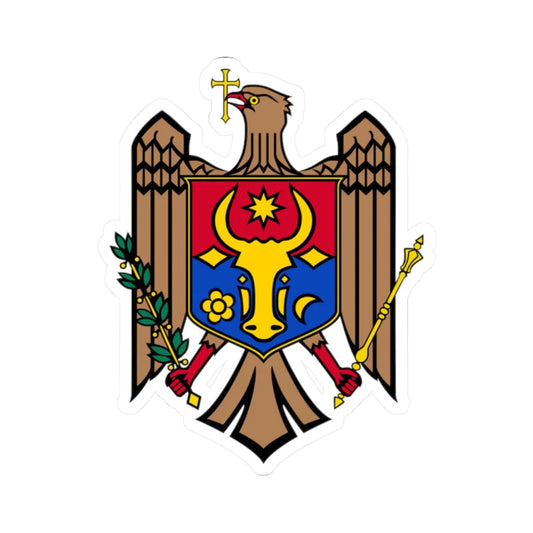 Coat of arms of Moldova (Moldova) (Coat of Arms) STICKER Vinyl Kiss-Cut Decal 2 Inch White - The Sticker Space