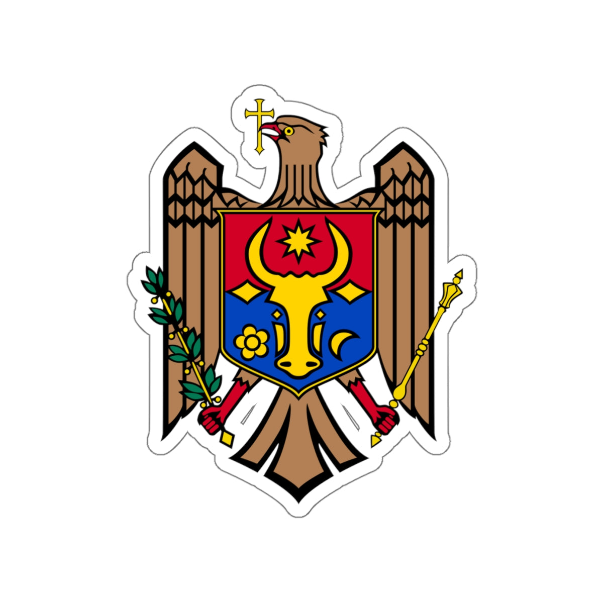 Coat of arms of Moldova STICKER Vinyl Die-Cut Decal-White-The Sticker Space