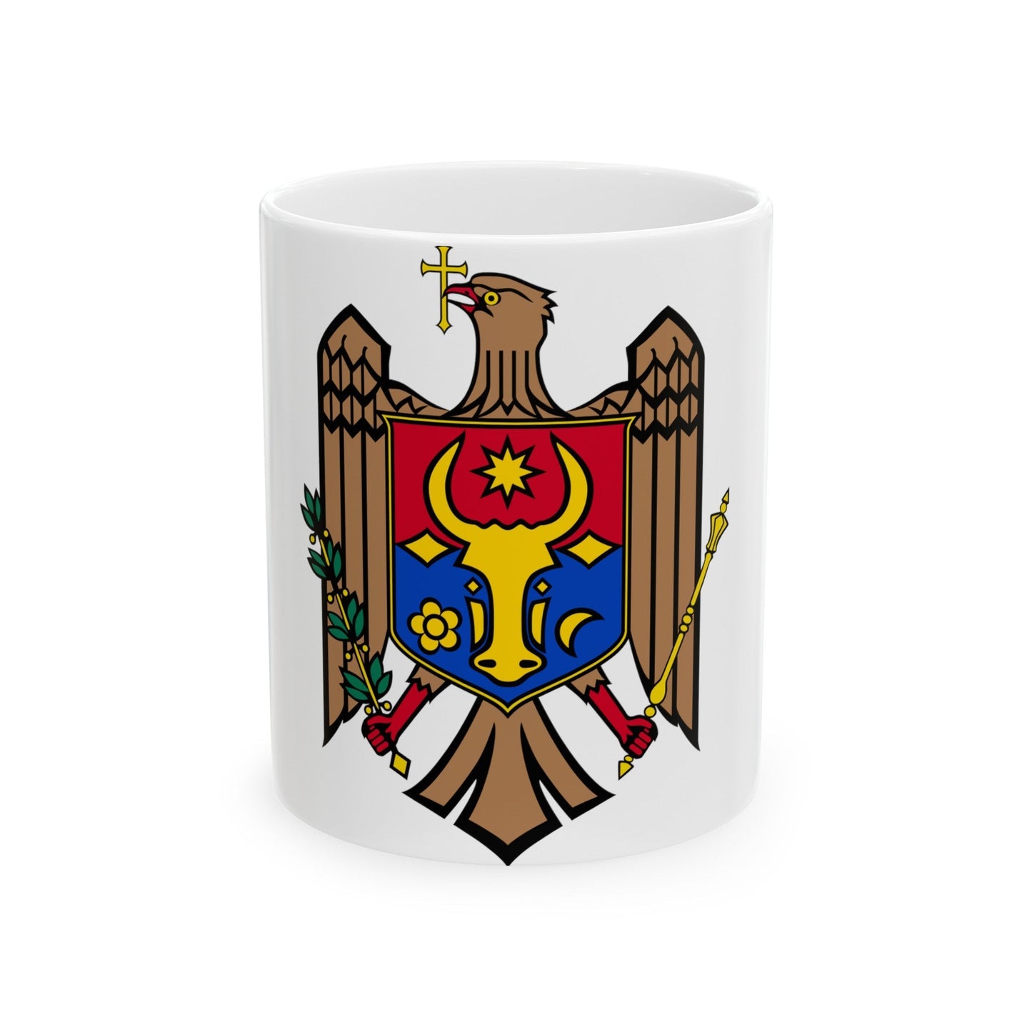 Coat of arms of Moldova - White Coffee Mug-11oz-The Sticker Space