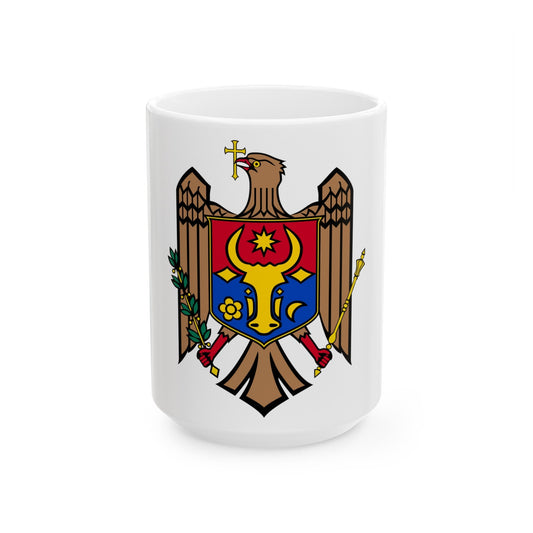 Coat of arms of Moldova - White Coffee Mug-15oz-The Sticker Space