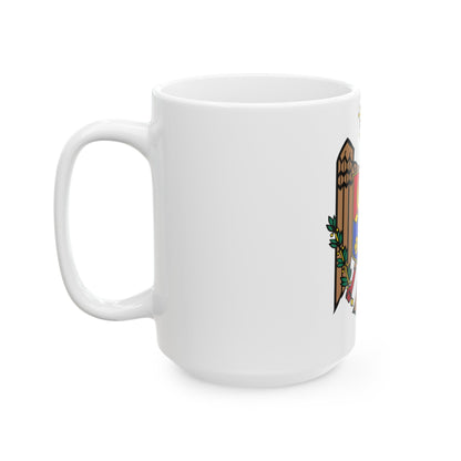 Coat of arms of Moldova - White Coffee Mug-The Sticker Space