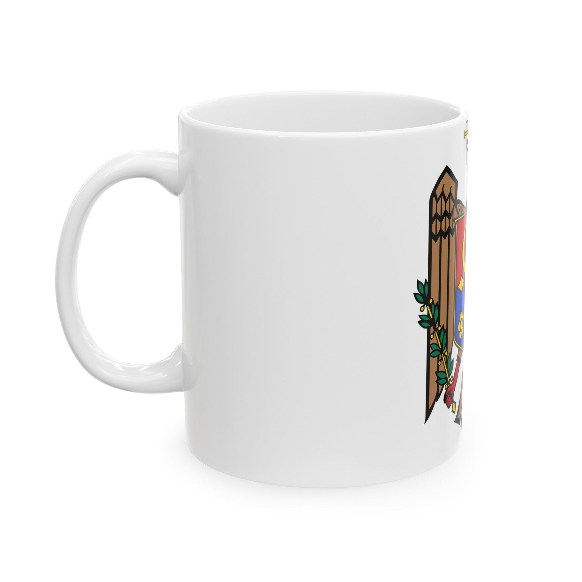 Coat of arms of Moldova - White Coffee Mug-The Sticker Space