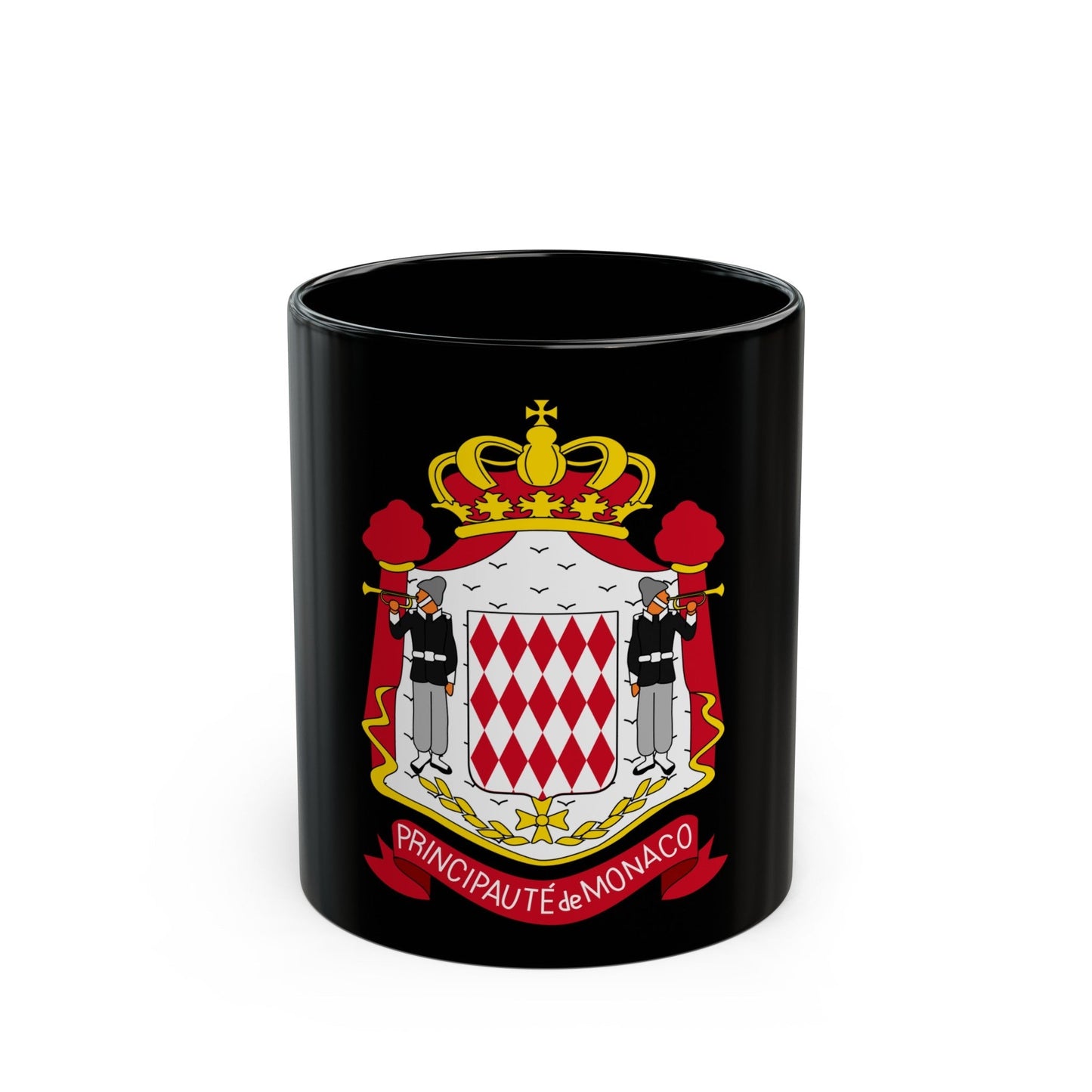 Coat of arms of Monaco - Black Coffee Mug-11oz-The Sticker Space