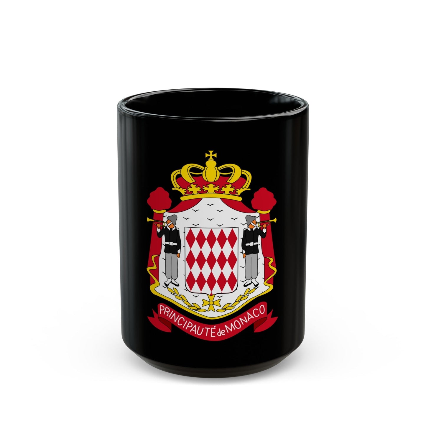 Coat of arms of Monaco - Black Coffee Mug-15oz-The Sticker Space