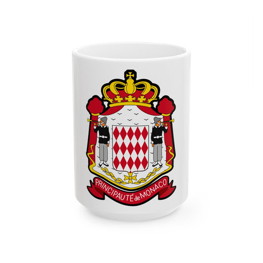 Coat of arms of Monaco - White Coffee Mug-15oz-The Sticker Space