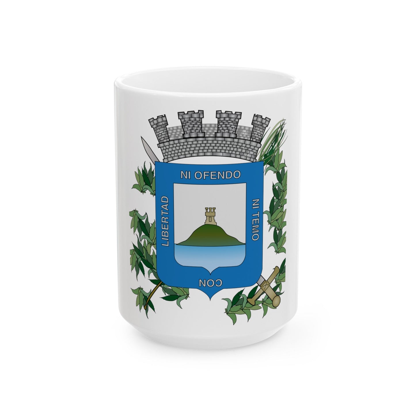 Coat of arms of Montevideo Department - White Coffee Mug-15oz-The Sticker Space