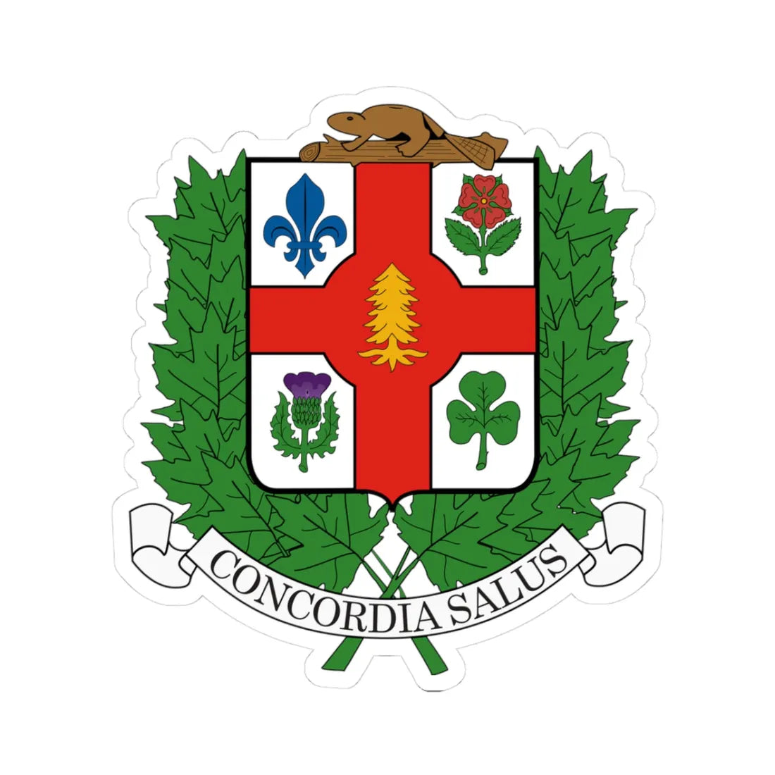 Coat of arms of Montreal (Canada) (Coat of Arms) STICKER Vinyl Kiss-Cut Decal 3 Inch White - The Sticker Space