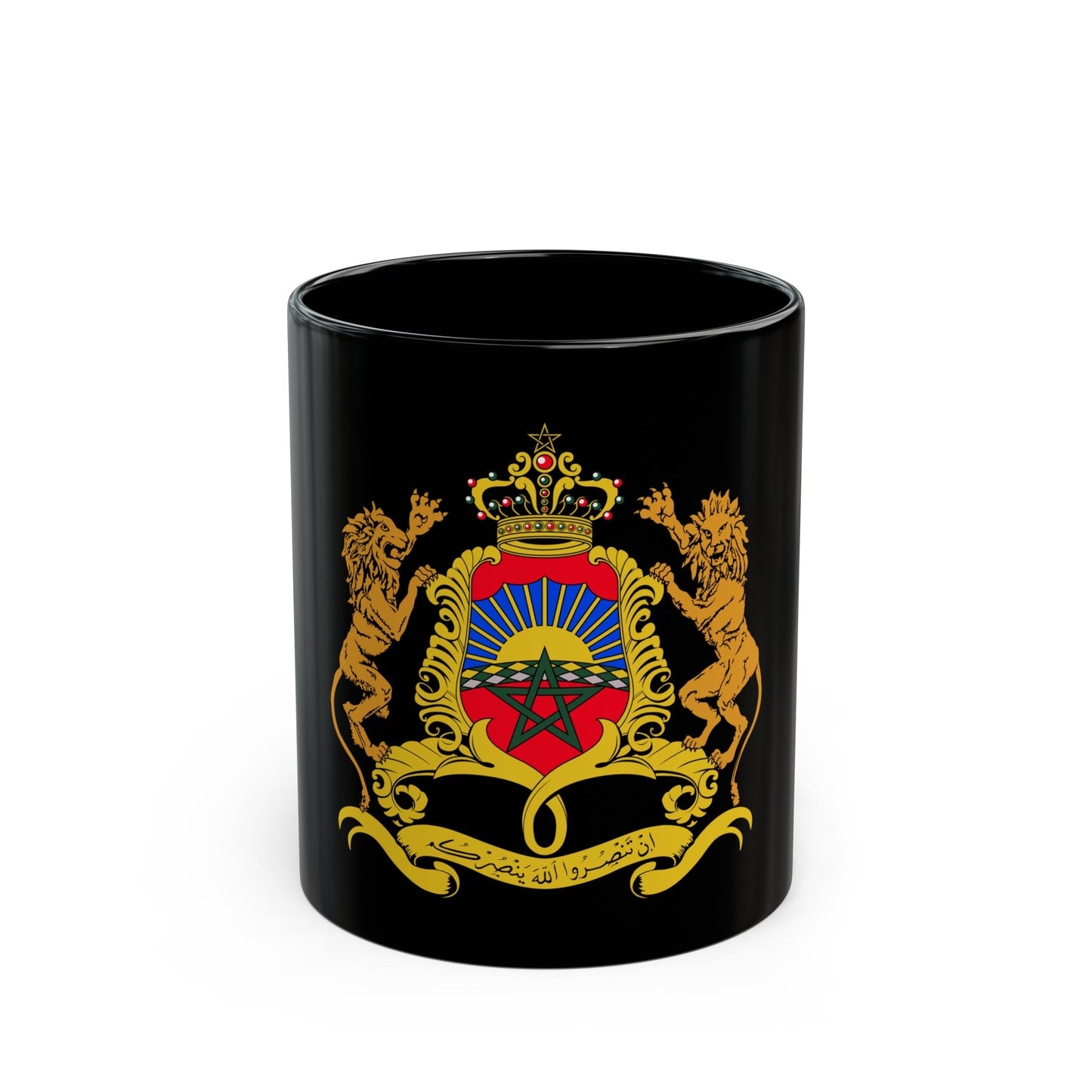 Coat of arms of Morocco - Black Coffee Mug-11oz-The Sticker Space