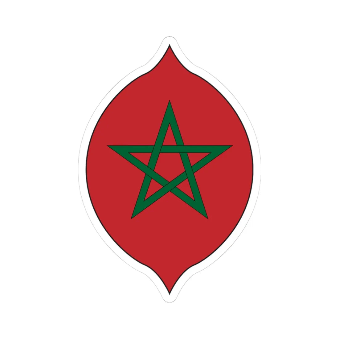 Coat of arms of Morocco Protectorate (Morocco) (Coat of Arms) STICKER Vinyl Kiss-Cut Decal 3 Inch White - The Sticker Space