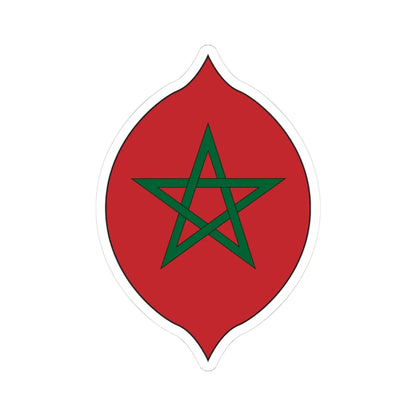 Coat of arms of Morocco Protectorate (Morocco) (Coat of Arms) STICKER Vinyl Kiss-Cut Decal 3 Inch White - The Sticker Space