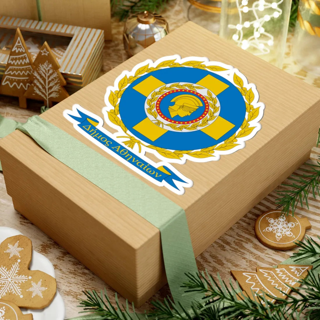 Coat of Arms of Municipality of Athens (Greece) (Coat of Arms) STICKER Vinyl Kiss-Cut Decal - The Sticker Space