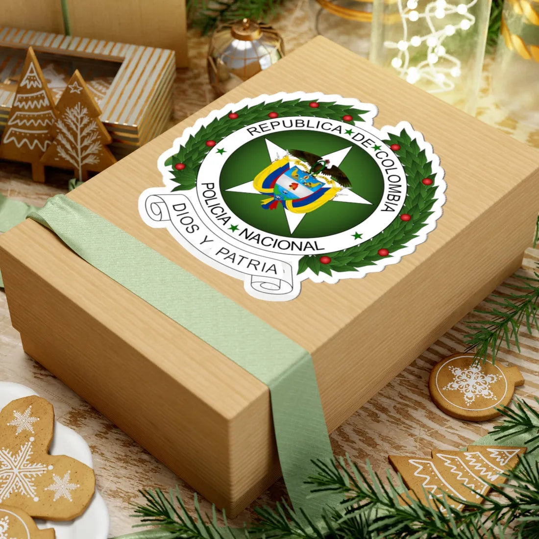 Coat of arms of National Police of Colombia (Colombia) (Coat of Arms) STICKER Vinyl Kiss-Cut Decal - The Sticker Space