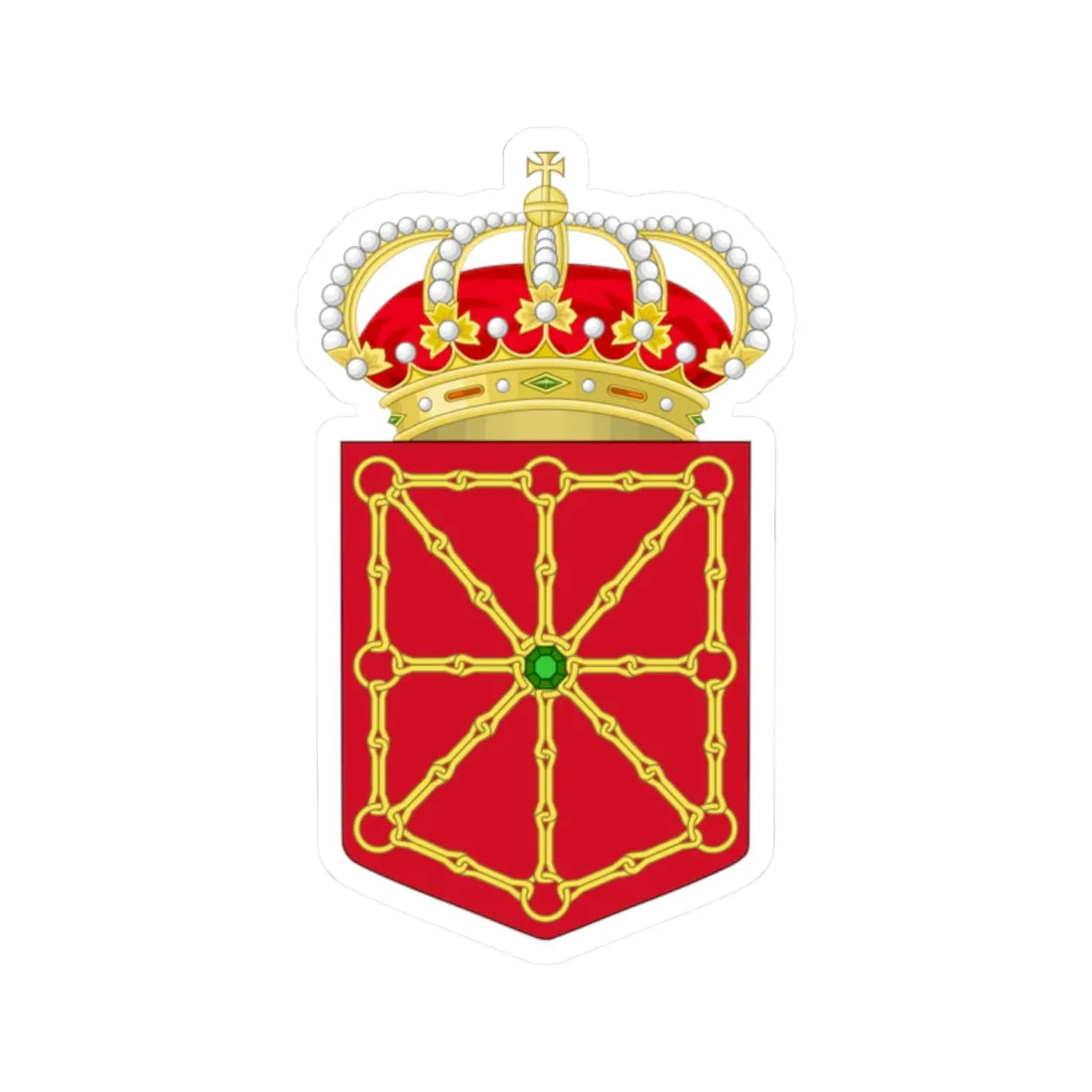 Coat of Arms of Navarre (Spain) (Coat of Arms) STICKER Vinyl Kiss-Cut Decal 2 Inch White - The Sticker Space