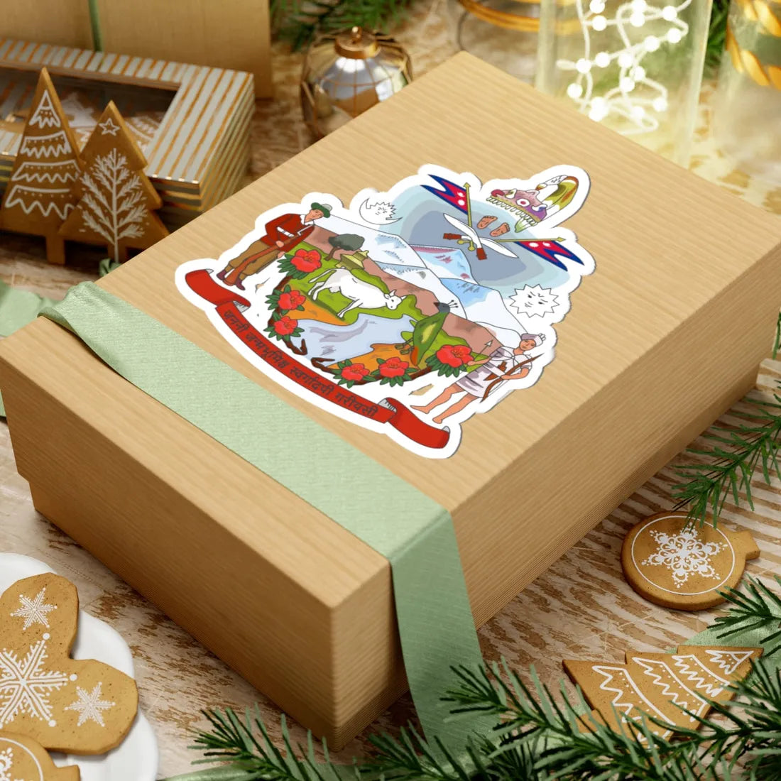 Coat of arms of Nepal 1962-2008 (Nepal) (Coat of Arms) STICKER Vinyl Kiss-Cut Decal - The Sticker Space