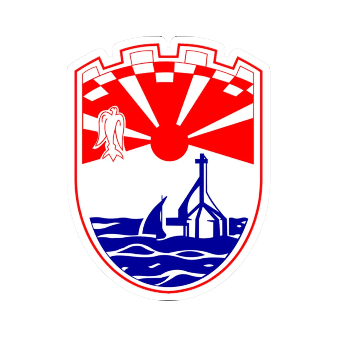 Coat of Arms of Neum (Bosnia and Herzegovina) (Coat of Arms) STICKER Vinyl Kiss-Cut Decal 2 Inch White - The Sticker Space