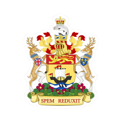 Coat of arms of New Brunswick Canada (Canada) (Coat of Arms) STICKER Vinyl Kiss-Cut Decal 2 Inch White - The Sticker Space