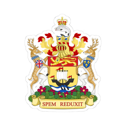 Coat of arms of New Brunswick Canada (Canada) (Coat of Arms) STICKER Vinyl Kiss-Cut Decal 4 Inch White - The Sticker Space