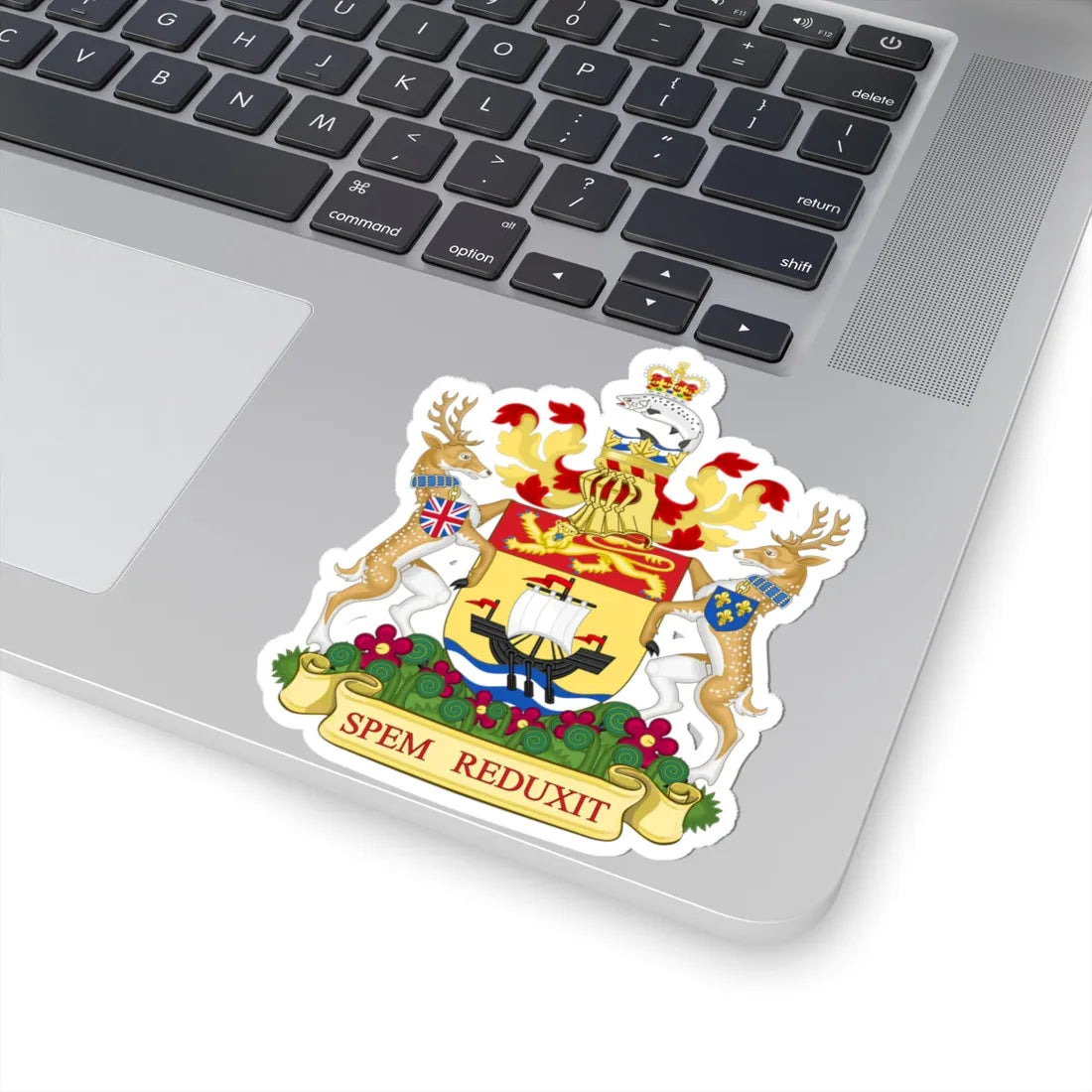 Coat of arms of New Brunswick Canada (Canada) (Coat of Arms) STICKER Vinyl Kiss-Cut Decal - The Sticker Space